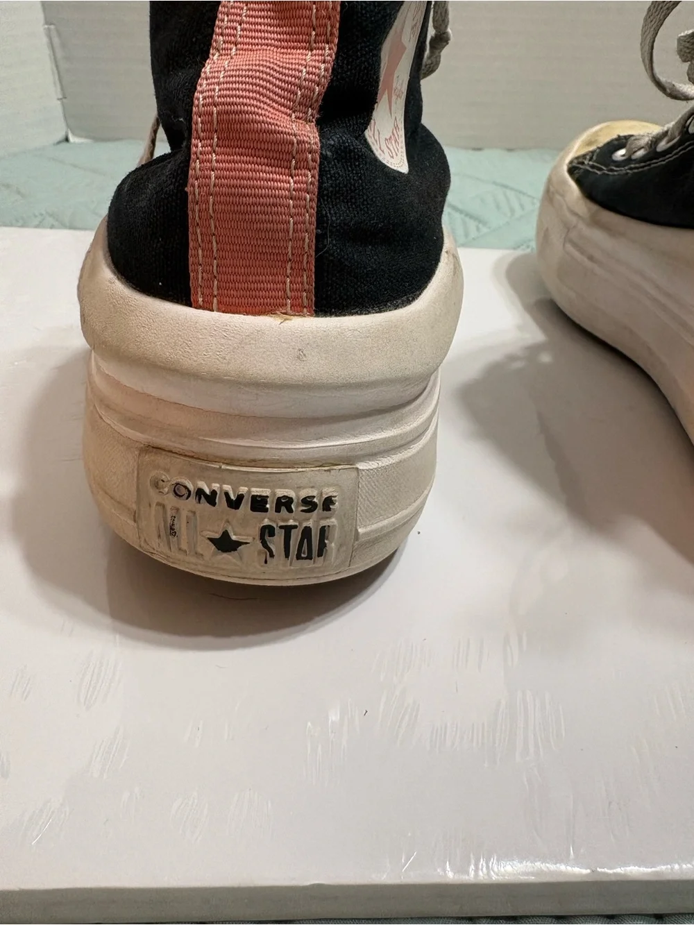 Converse All Star Chuck Taylor High Top Platform Black White Pink Big Kids US 5